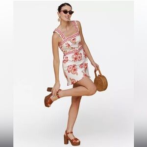 Avec Les Filles Women’s Embroidered Belted Mini Dress - Pink Multi